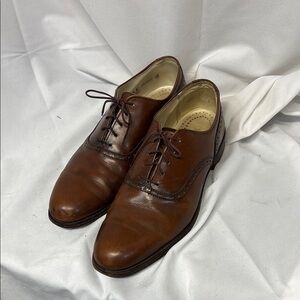 Cole Haan vintage Traditionals Cognac Leather Saddle Shoes size 9 1/2